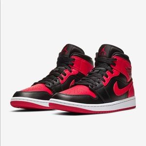mens jordans black and red